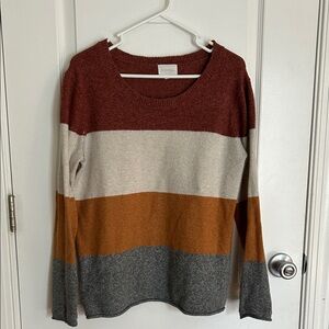 Colorblock Crew Neck Sweater